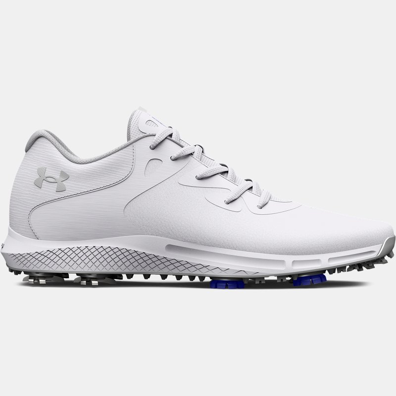 Women's  Under Armour  Charged Breathe 2 Golf Shoes White / White / Metallic Silver 7.5